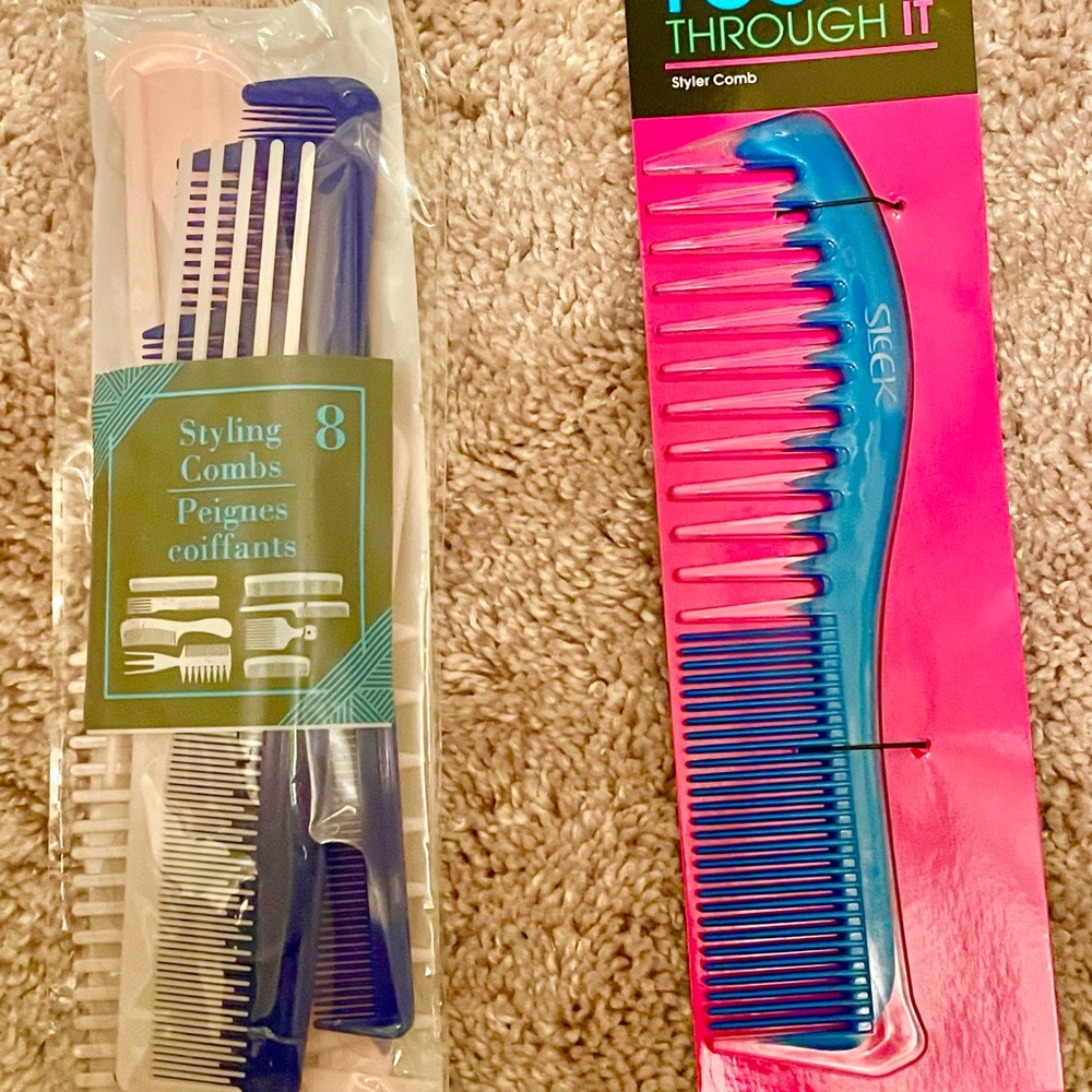 New Styling Hair Combs 8 PCS Variety Pack + 1 Combo Styler. Great All Hair Types
